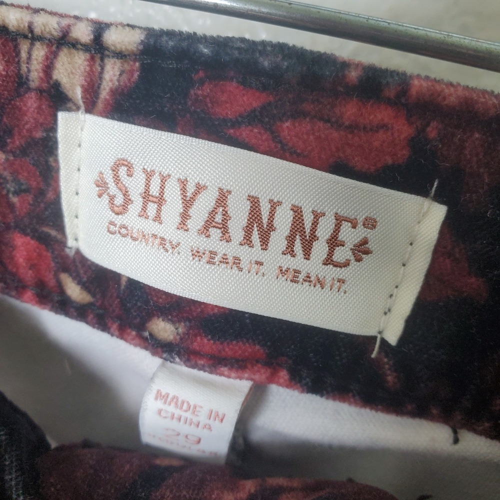 Shyanne Floral Black Velvet Flare Jeans W29xL34 Western Bell Bottoms 1970s Style - Picture 8 of 11